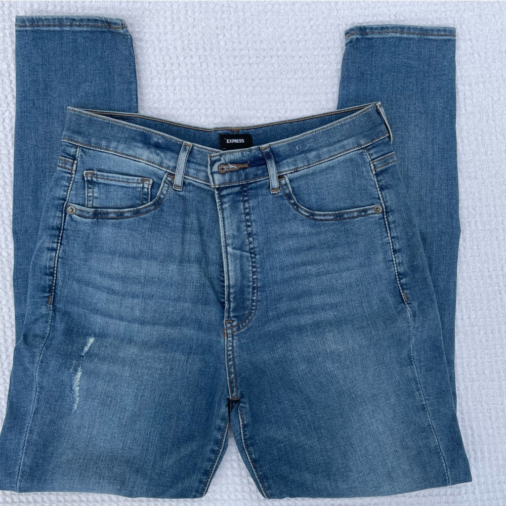 Express Women's Skinny Jeans - Blue - Picture 2 of 8